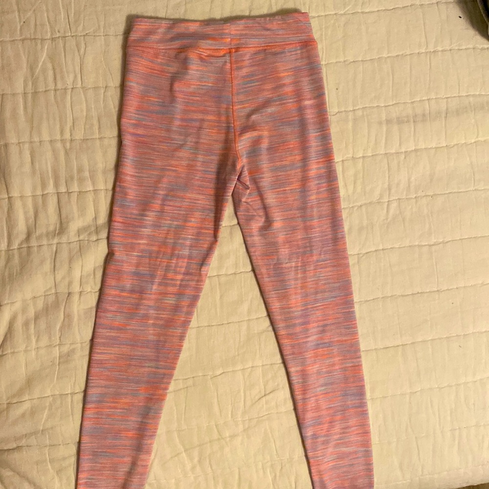 pink purple and blue lined pants